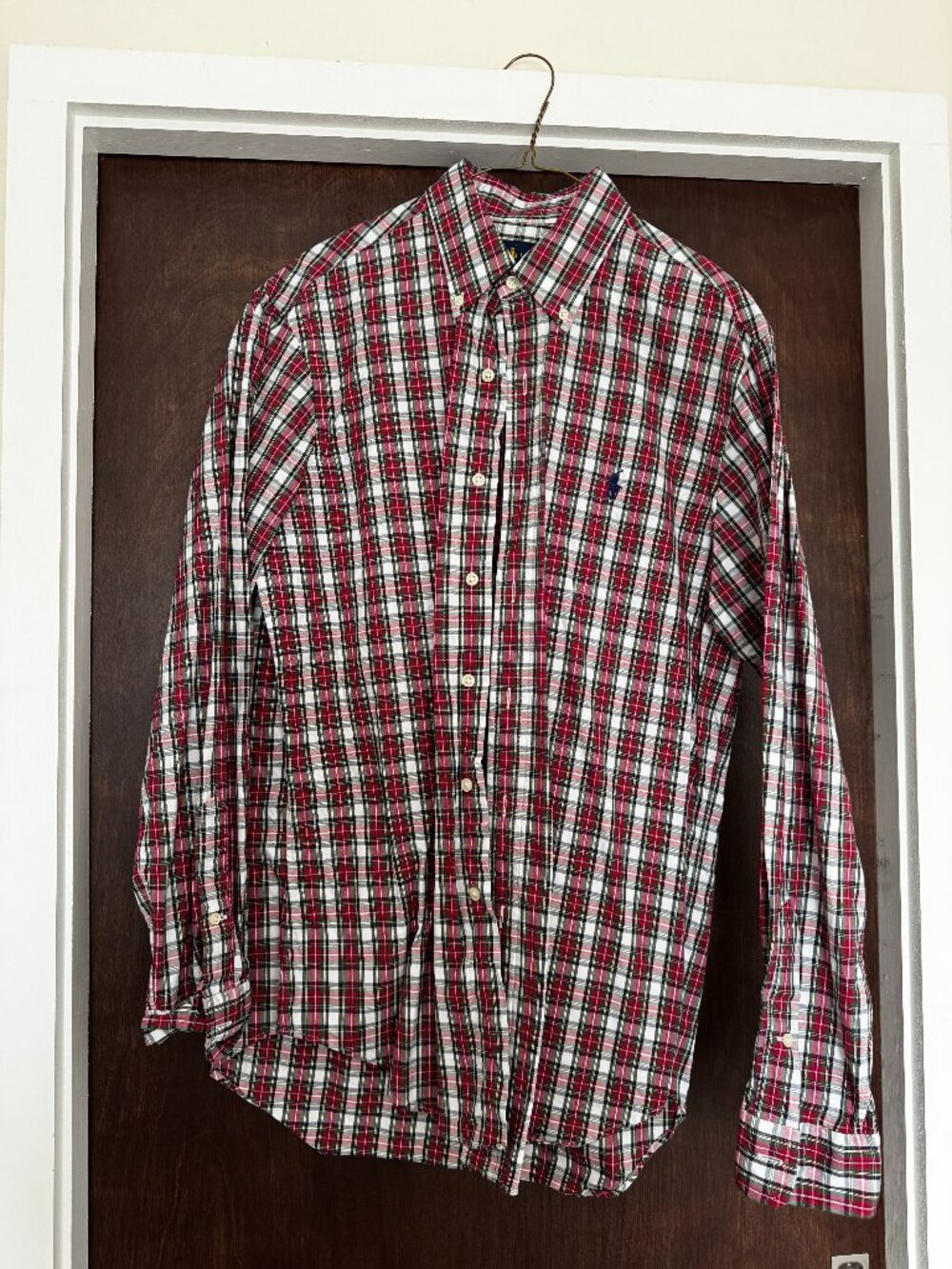 Men's Medium Ralph Lauren Polo Plaid Button Down Shirt